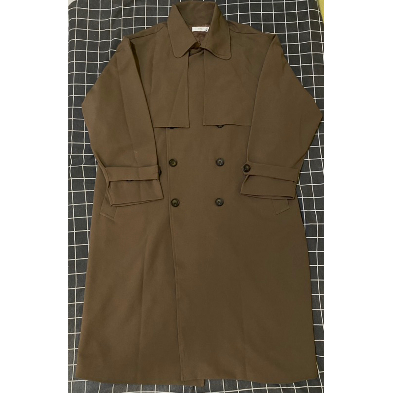 Long Coat / Coat branded (scent by London) / warna coklat tua (Bahan linen tebal)