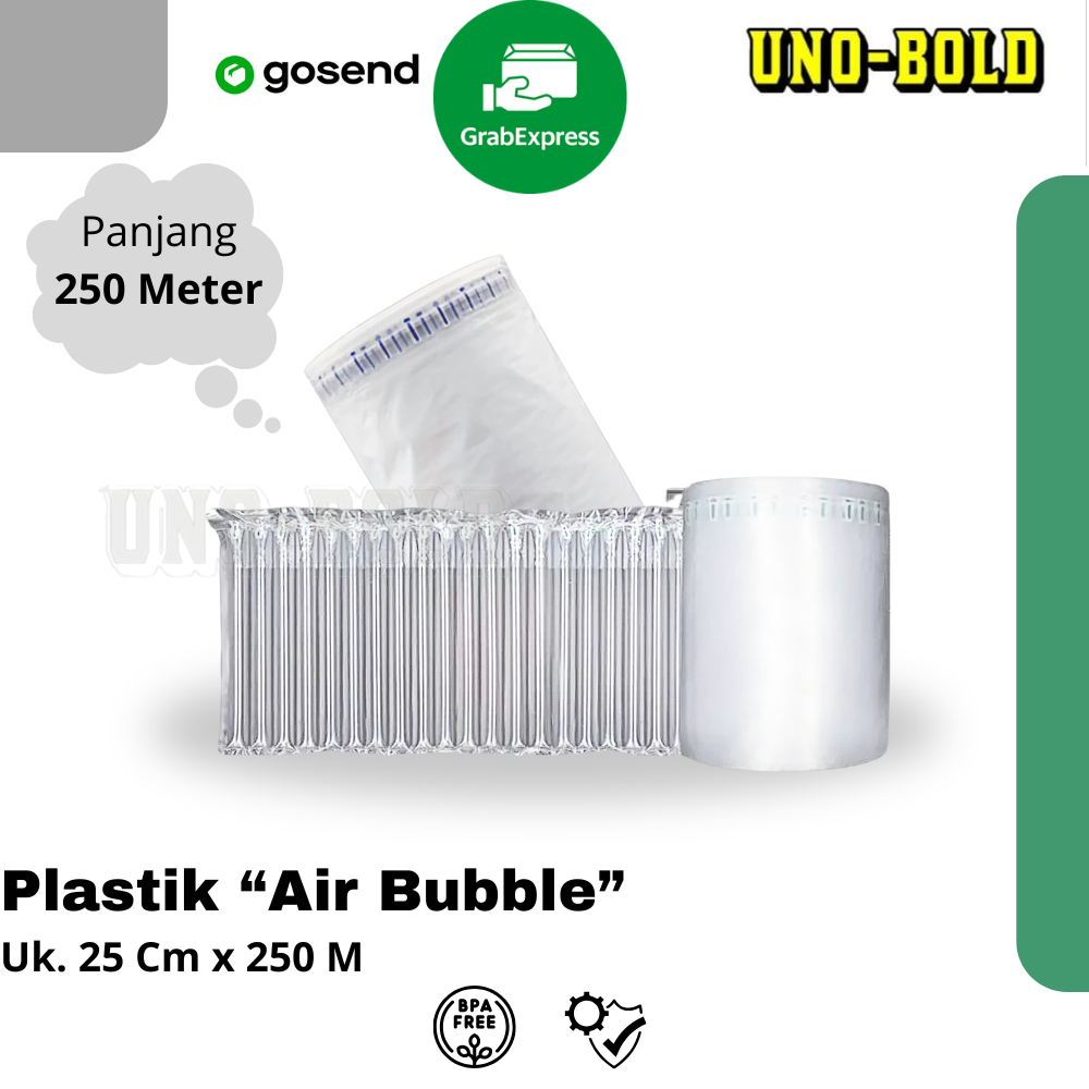 

INFLATABLE AIR BUBBLE 25CM X 250M Cushion Wrap Fo-Air / Bubble Wrap Angin Tebal Roll / Poly Air Bubble
