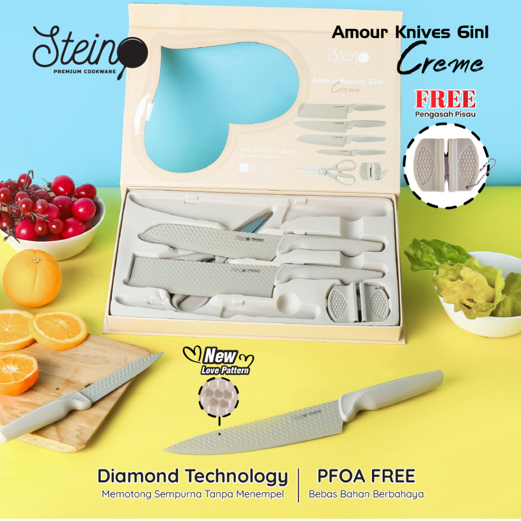 Diamond Amour Knives 6in1 - Pisau Set Stein
