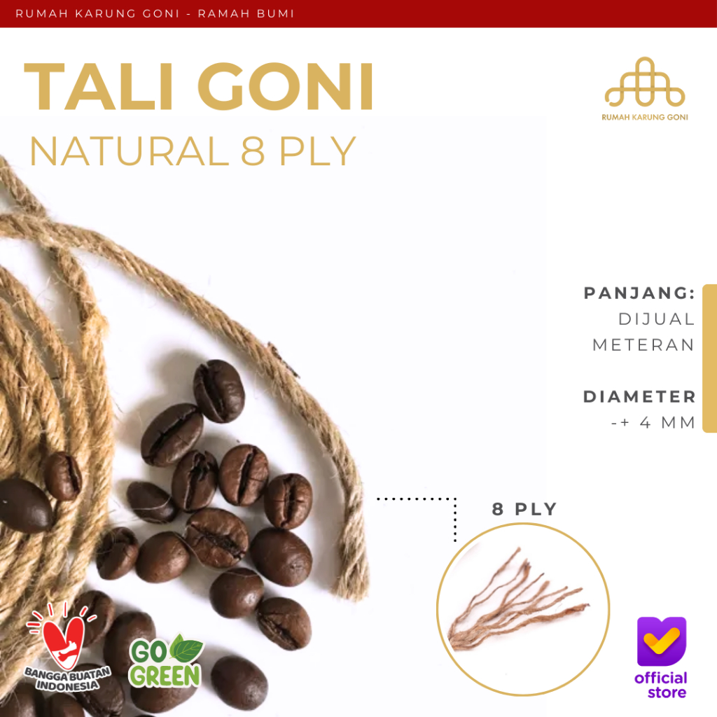 

TALI RAMI SEDANG METERAN - TALI GONI UKURAN 8 PLY -+ 3-4 MM