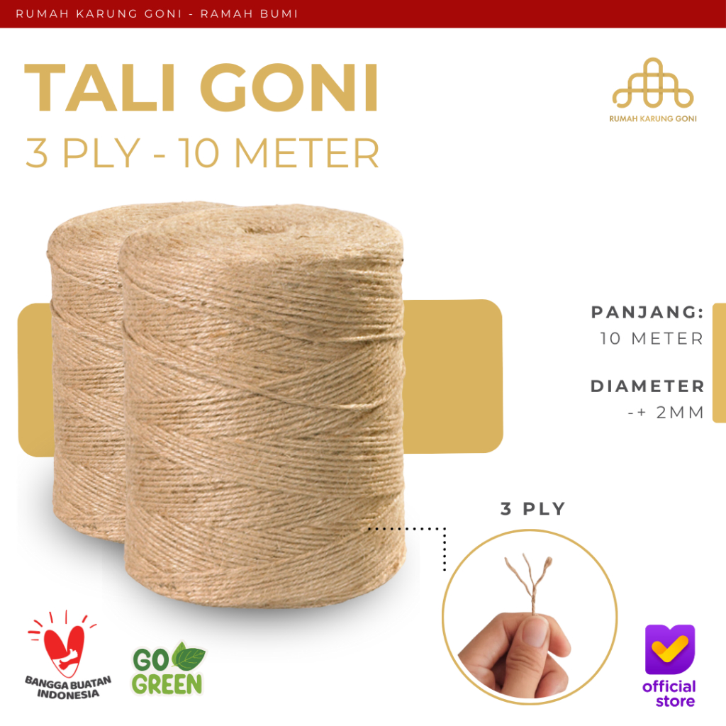

Tali Rami Tali Goni Kecil 3 ply 10 Meter Jute Rope