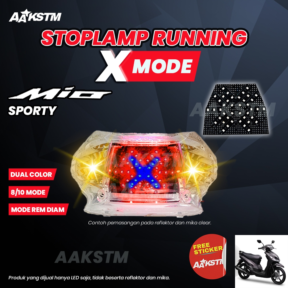 Lampu Rem LED Mio Sporty X Mode LED 8 10 Mode Running Lampu  Belakang Variasi Modifikasi Motor