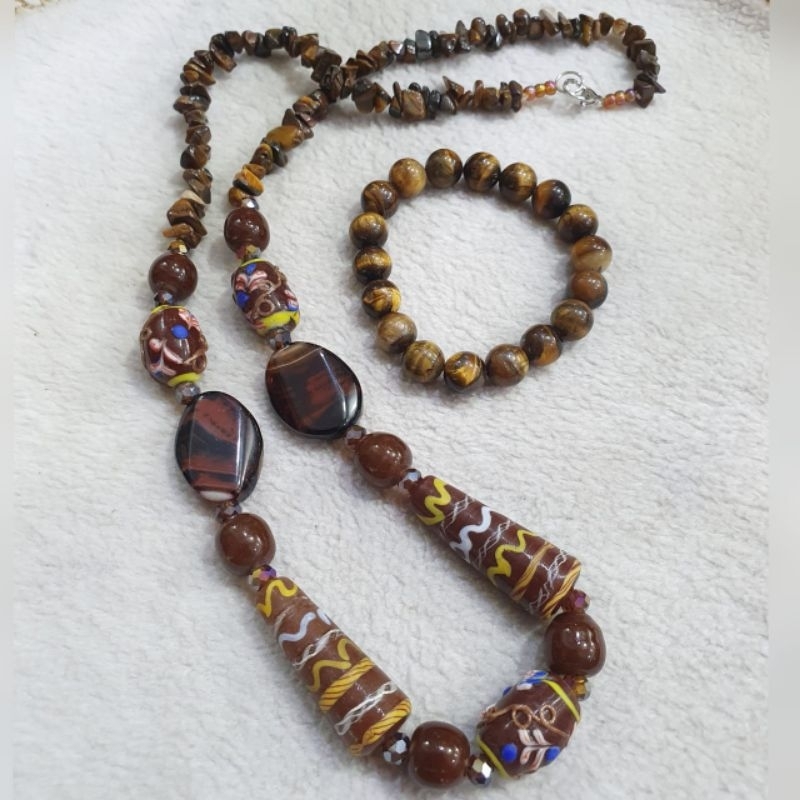 Kalung dan gelang batu 12mm