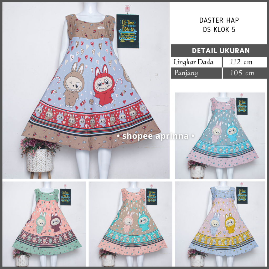 Daster HAP Klok 5 Yukensi Tanpa Lengan Daster Payung Batik Wanita Tidak Busui