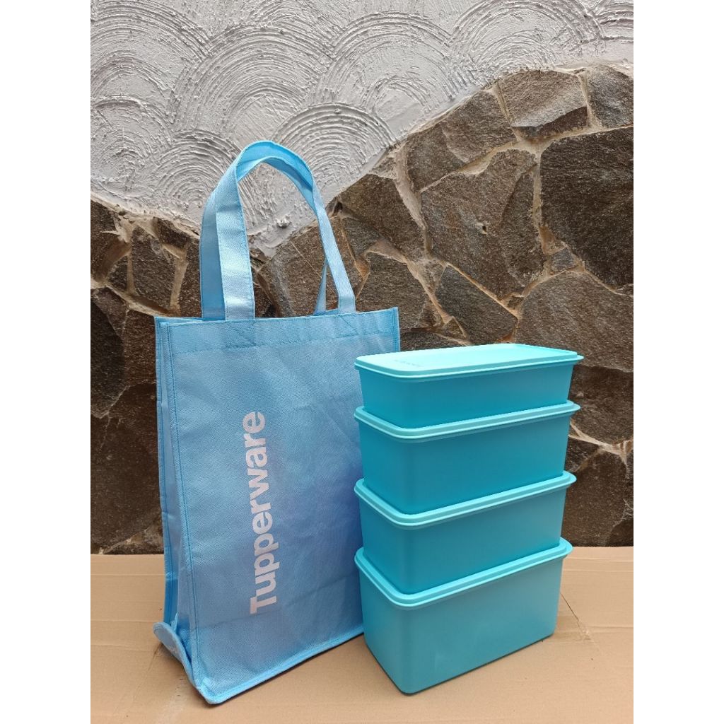 Paket Freshia Biru 4pcs + Tas Biru Tupperware