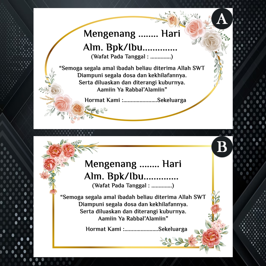

Amplop Custom Untuk Acara Mengenang = isi 50pcs