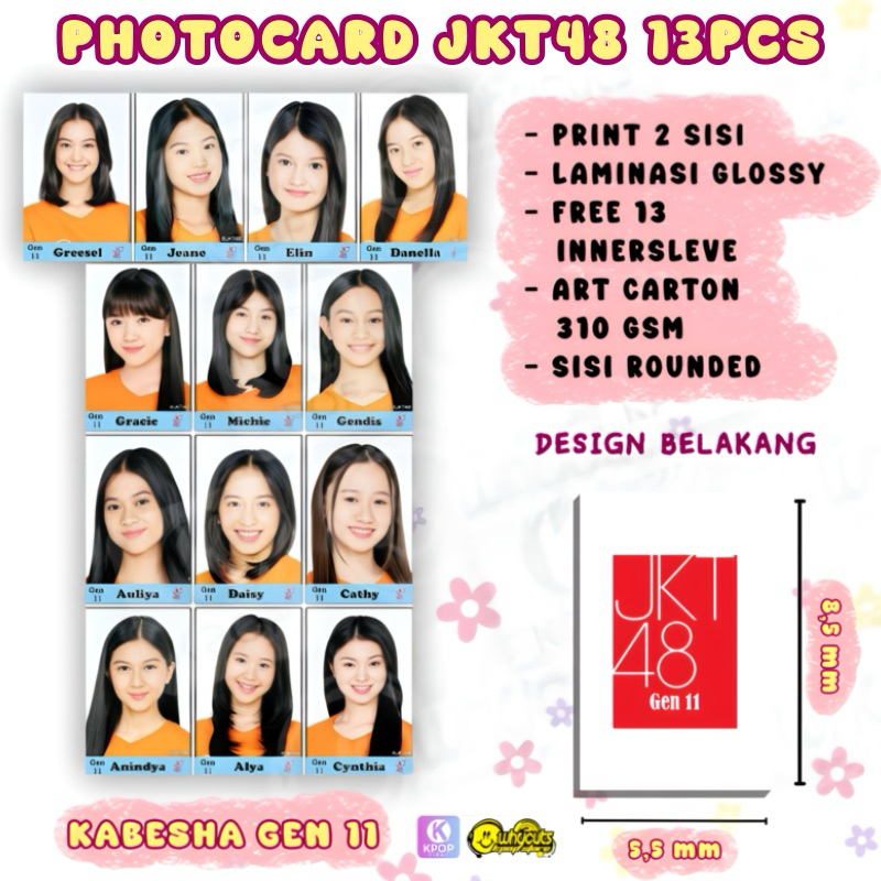 [13PCS] PC Photocard JKT48 Kabesha Gen 11