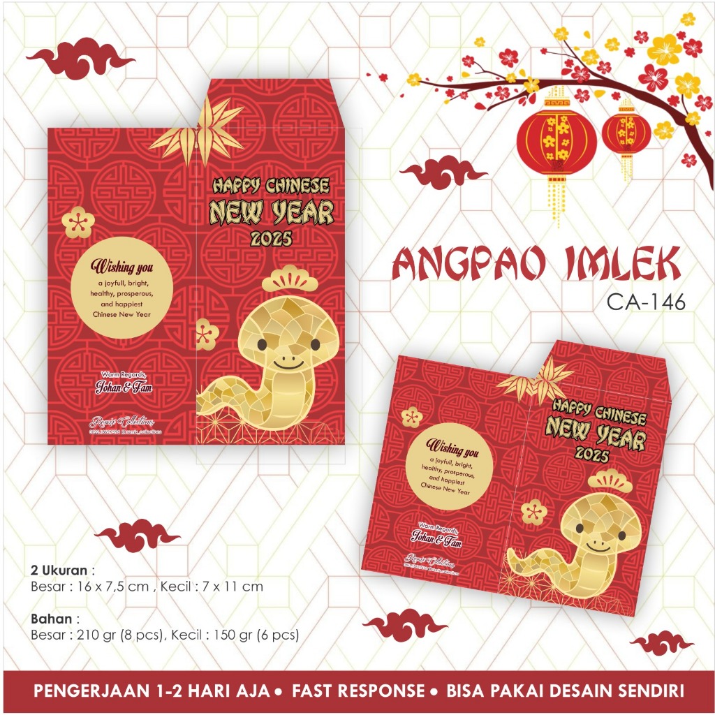 

Amplop / angpao Imlek / Sinchia / New Year custom nama