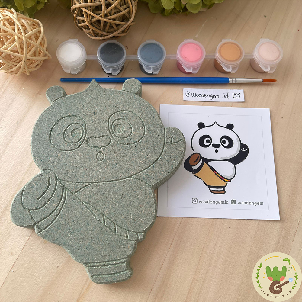 

DIY Wood Painting Kit Mewarnai Melukis Mainan Anak Kayu Karakter Kungfu Panda | Woodengem