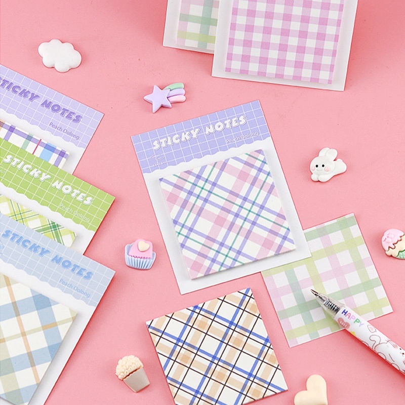 

STICKY NOTES MINI STICKY NOTE / MEMO PAD / BIEN LI TIE Memo Sticker / Catatan Notes Motif Kotak, Stiker Kotak-kotak Gaya Sederhana, Penghargaan Siswa, Memo Kantor Kecil, Segar dan Portabel