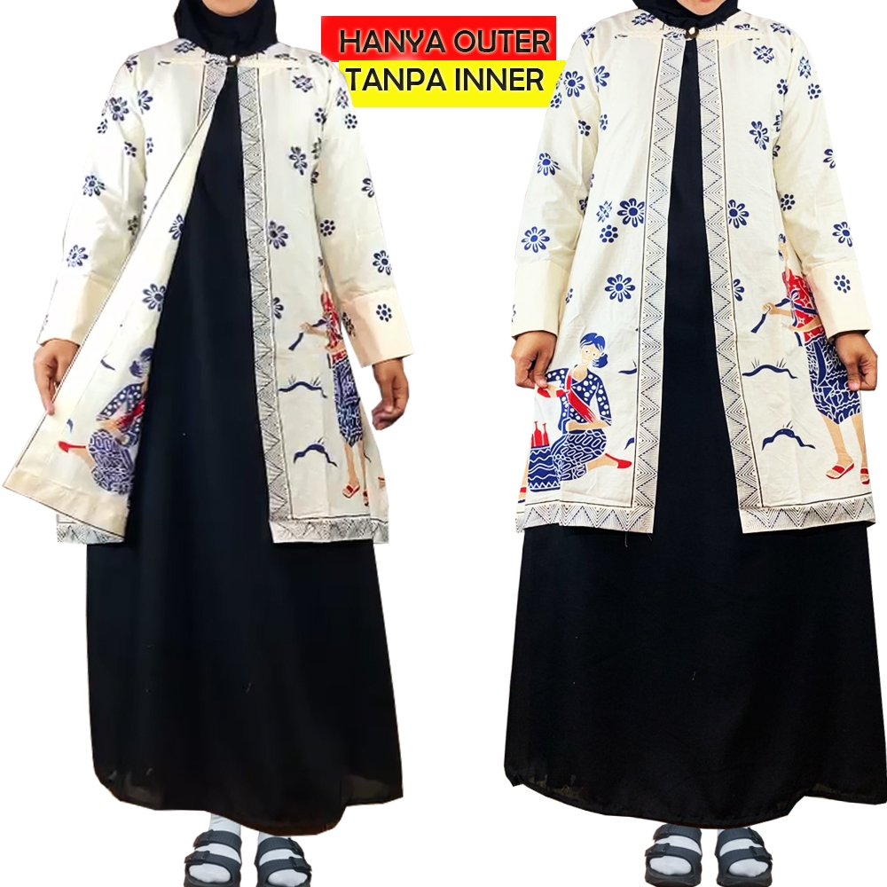 Outer Batik Jumbo Wanita LD 120 130 140 150 Lengan Panjang