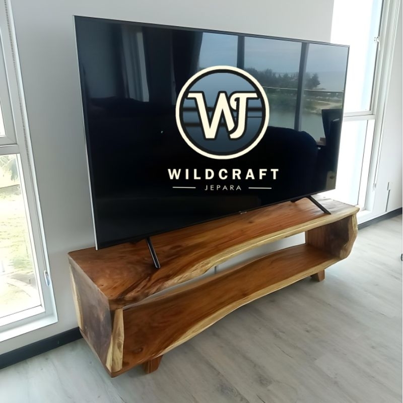 MEJA TV KABINET ALAMI KAYU TREMBESI SOLID