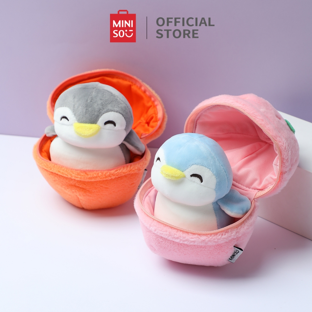 MINISO Seri Buah Boneka Penguin Boneka Mewah Lucu Mainan Mewah Buah Berbentuk Bola Lembut dan Ramah 