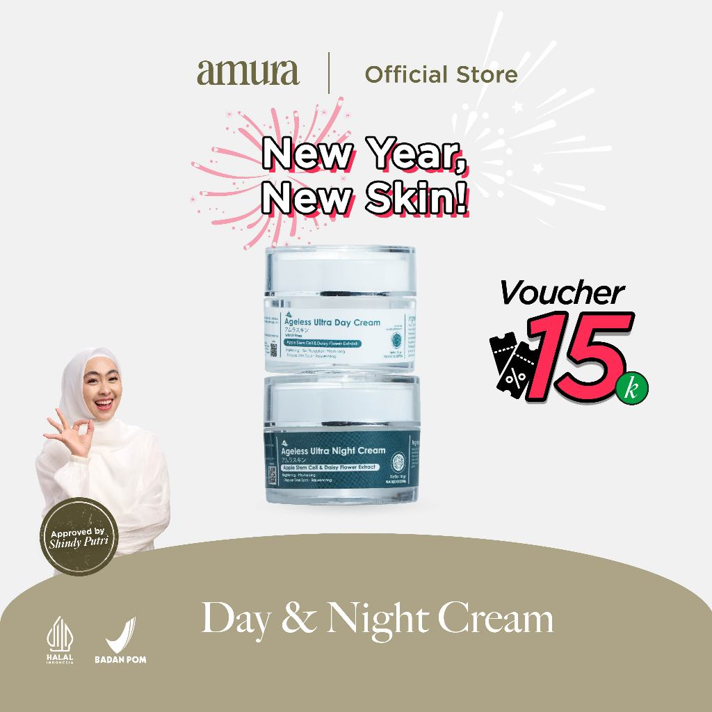 Amura Day & Night Cream - Perawatan Anti Penuaan & UV Filter