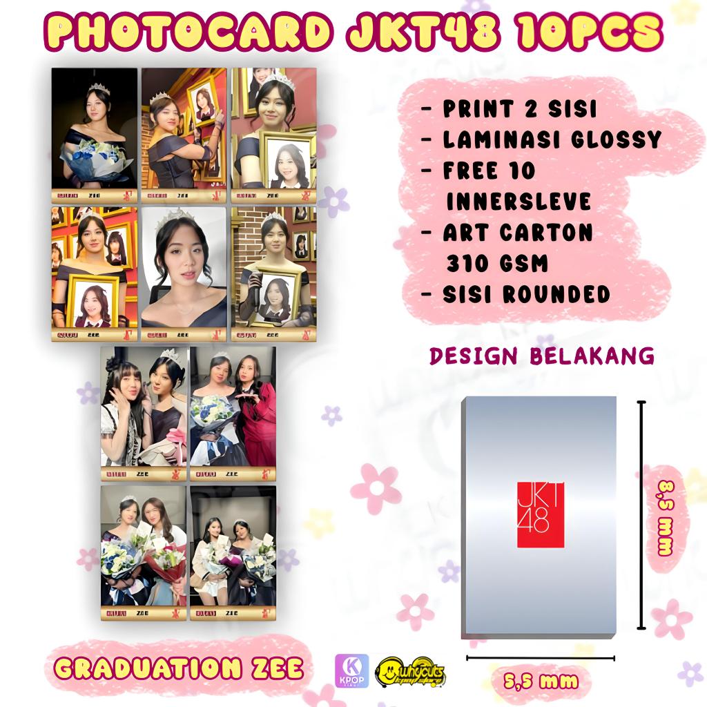 [10PCS] PC Photocard JKT48 Graduation Zee Adel Shani Ashel / Print 2 sisi / Laminasi glossy anti air