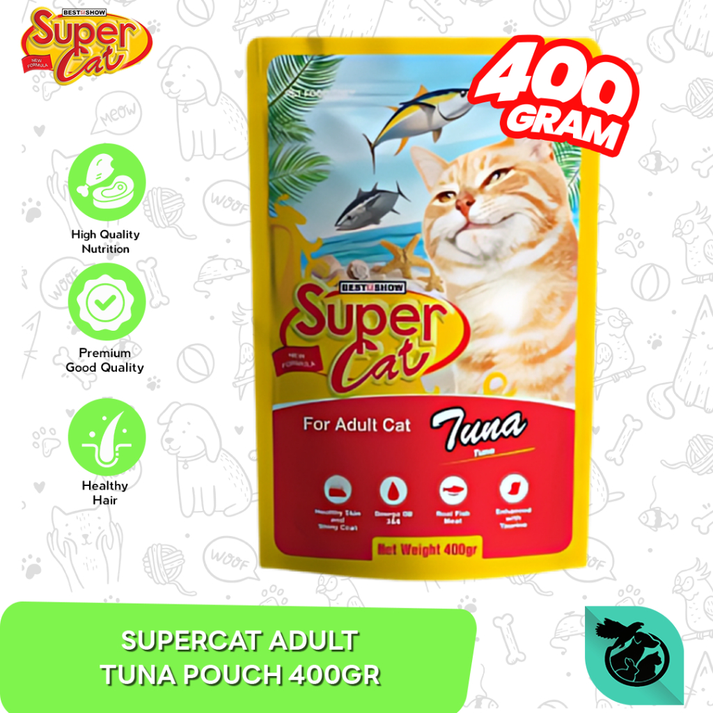 Super Cat Pouch Makanan Basah Kucing Wet Food SuperCat 400 Gram
