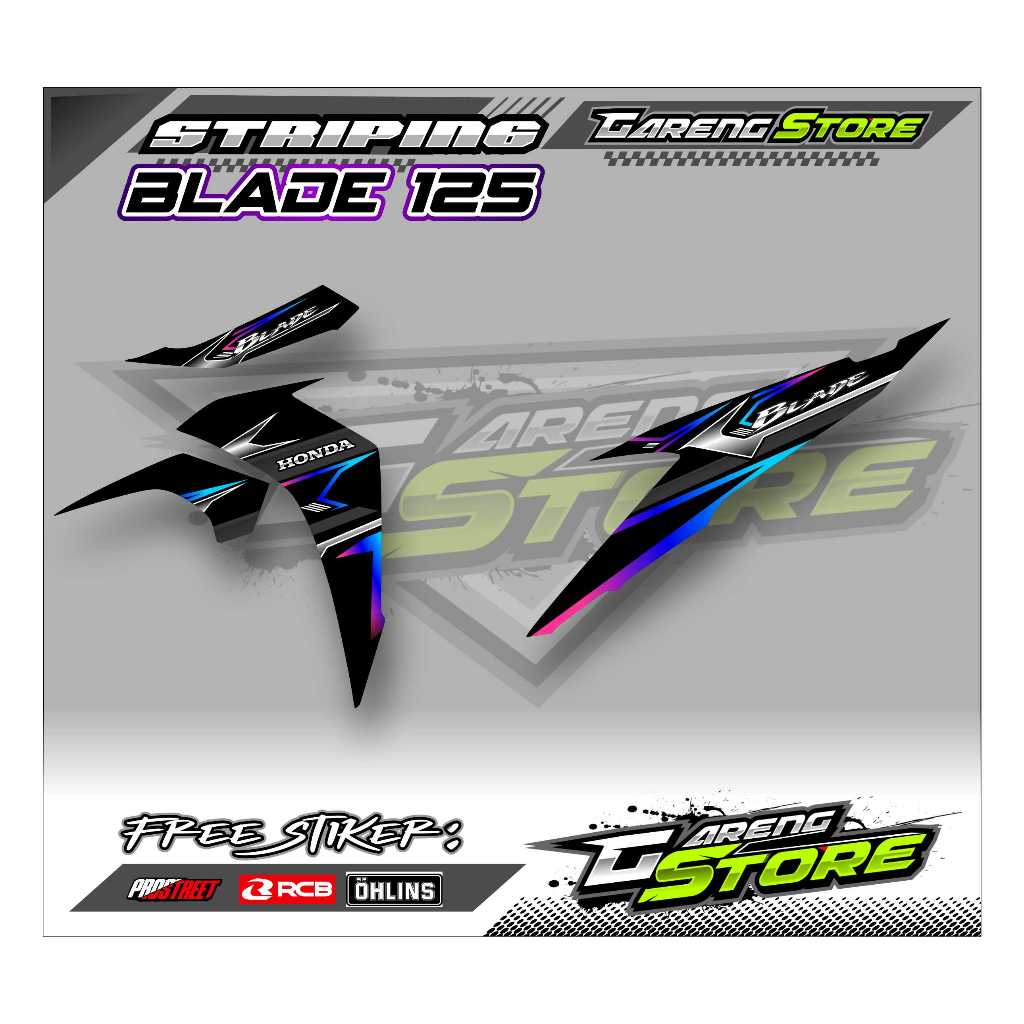 STRIPING VARIASI HONDA BLADE 125 / STICKER LIST VARIASI HONDA BLADE 125