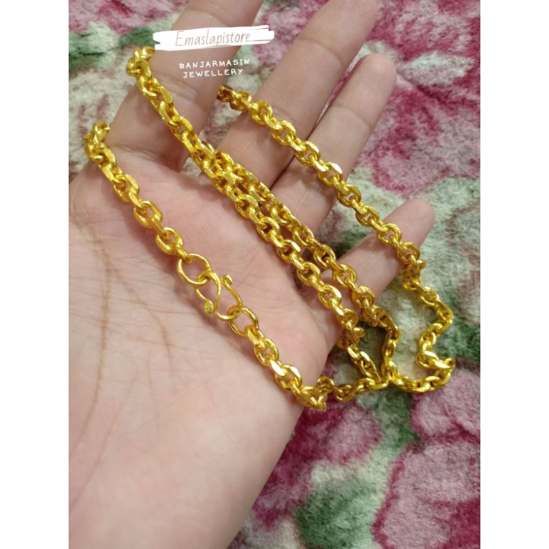 Kalung Jumbo Rantai Belitung Lapis Emas 999 Banjar