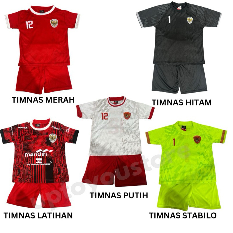 BAJU BOLA ANAK TIMNAS INDONESIA // SETELAN BOLA ARHAN // SETELAN BOLA PAES // SETELAN BOLA KIPER IND