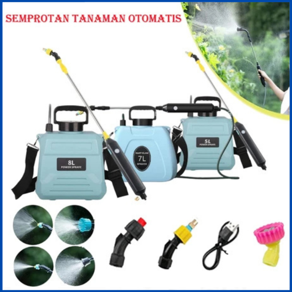 MESIN SEMPROT Alat Penyiraman Semprotan Tanaman Elektrik petani Kebun Otomatis 2000mAh 8L Hama padi