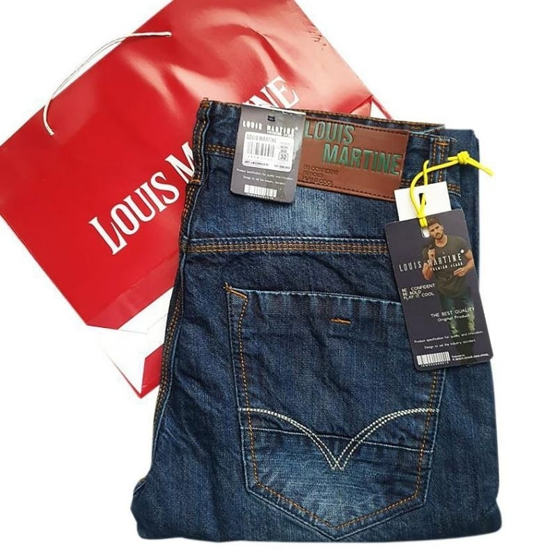 celana panjang jeans pria standart louis martine size28-38 siap cod