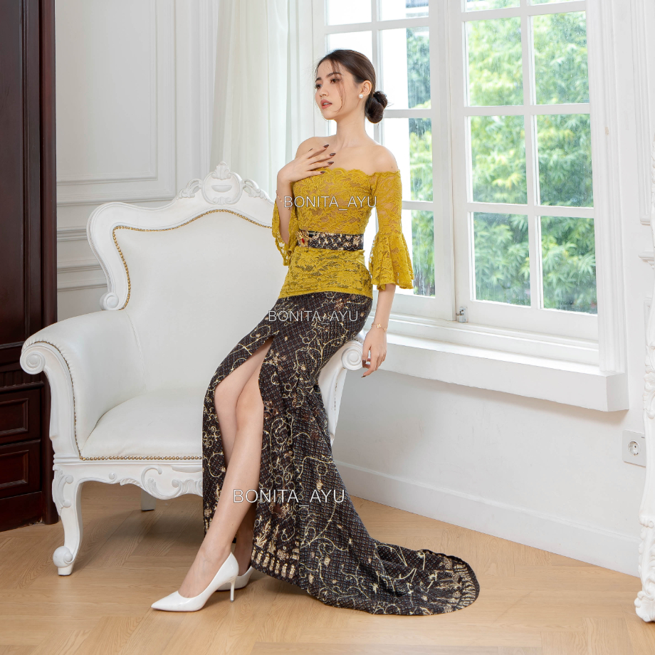 Set Kebaya Etnik & Rok Duyung Ekor Bonita Ayu / Ayana Paris Fenomenal ORIGINAL OKE