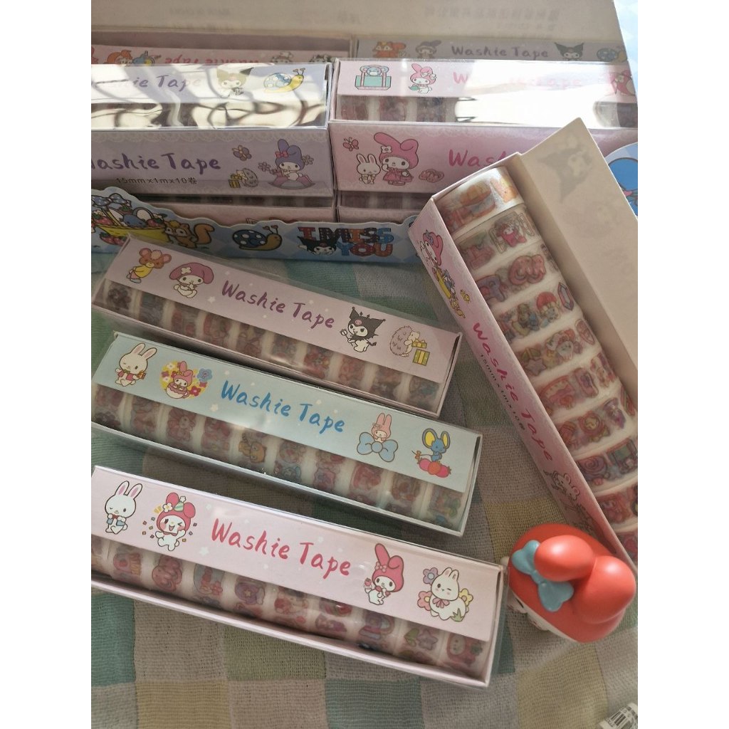 

Washitape Sanrio 1 set 10 roll sanrio selotip set termurah lucu kuromi hellokitty