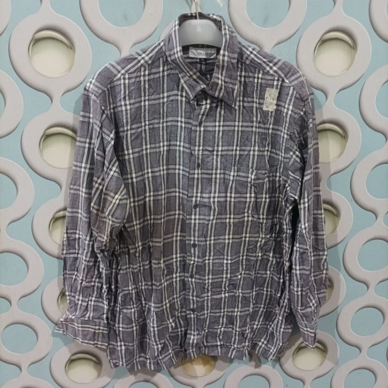 KEMEJA FLANNEL PRIA SECOND GLOSSY ORIGINAL SIZE L NZR039