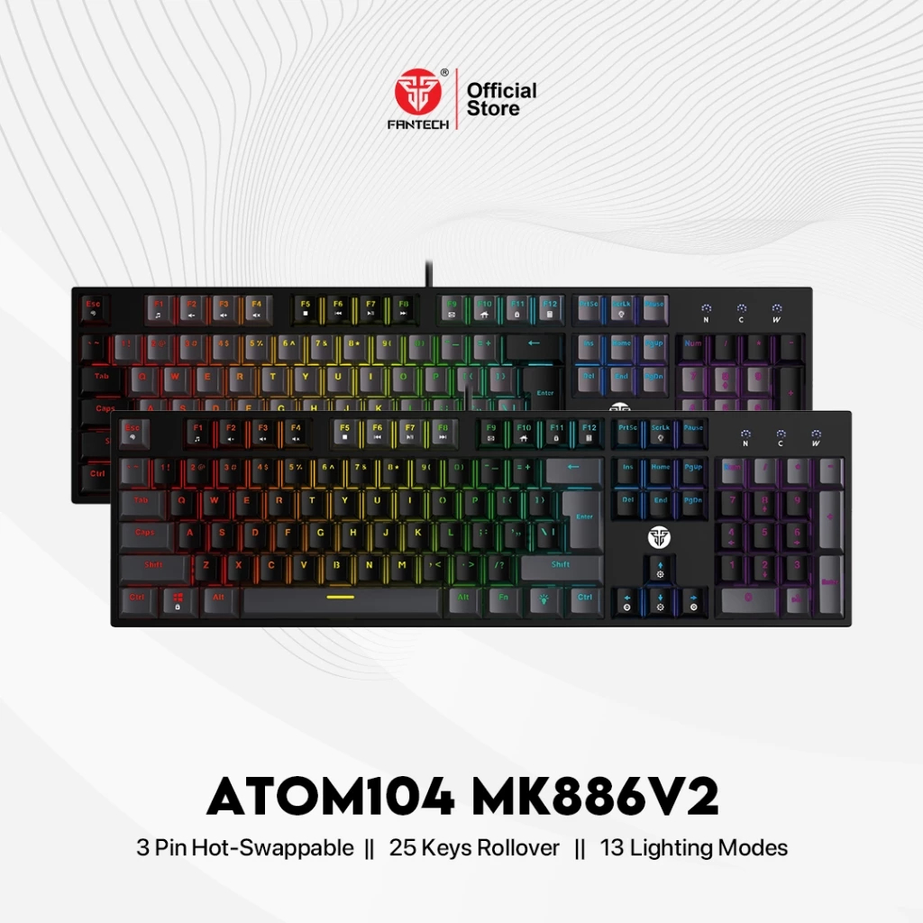 Fantech ATOM MK886 RGB Gaming Mechanical Keyboard Full Size