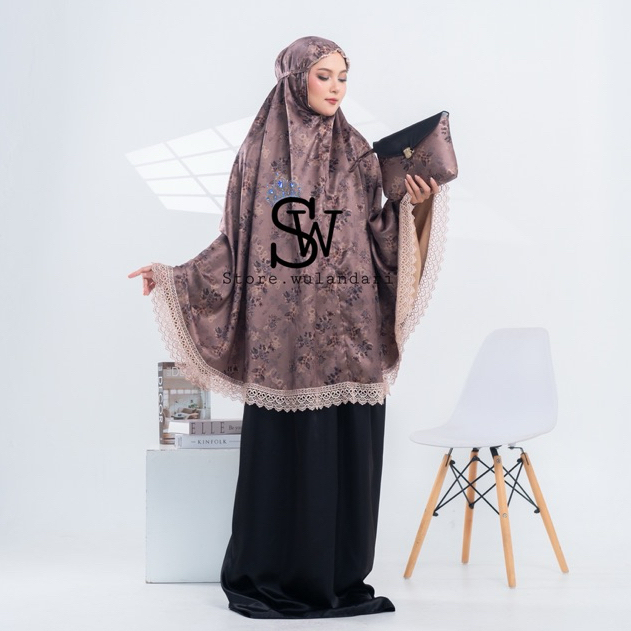 Store.Wulandari Mukena Silk Premium 2In1 Malika Mukena Mewah Mukena Renda Mukena Terbaru Mukena