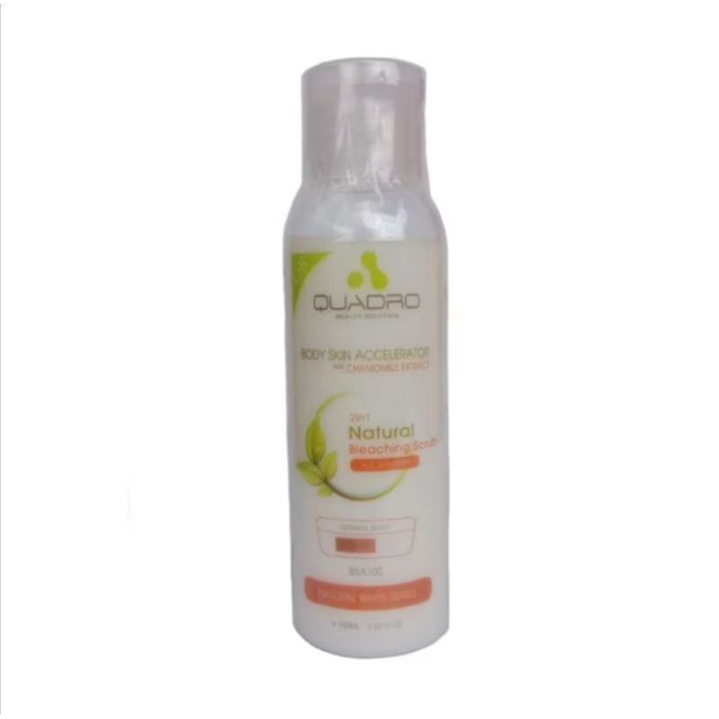Quadro Body Bleaching Quadro Body Skin Accelerator 2 in 1 Natural Bleaching Body Scrub Untuk Semua J