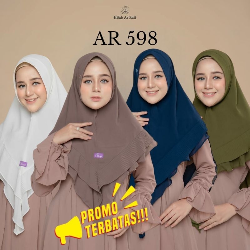 PROMO TERBATAS HIJAB ARRAFI AR 598 BERGO JUMBO SYARI CERUTY BABY DOLL