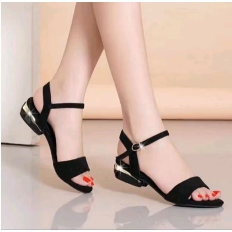 NAIL(02) SENDAL WANITA DEWASA HAK TAHU 3CM HEELS ELEGAN SIZE 36-42