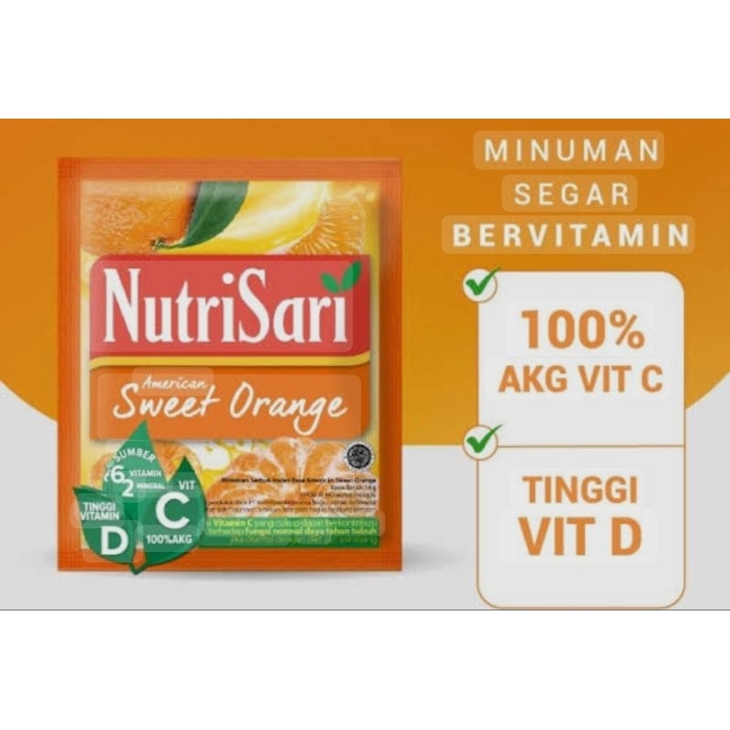 

Nutrisari american sweet orange 14g dijual per renteng