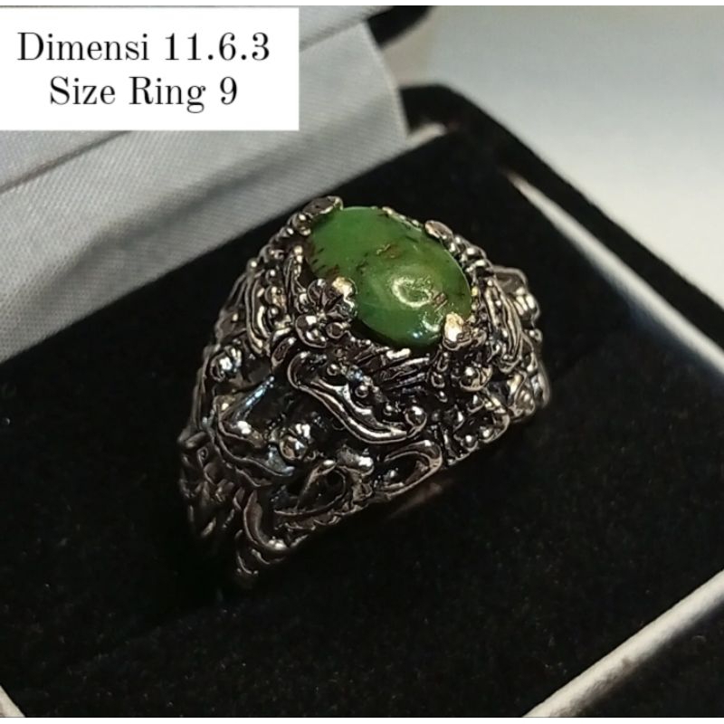 Cincin Pirus Persia Hijau Kedongdong Tua Lawas Ring Vintage