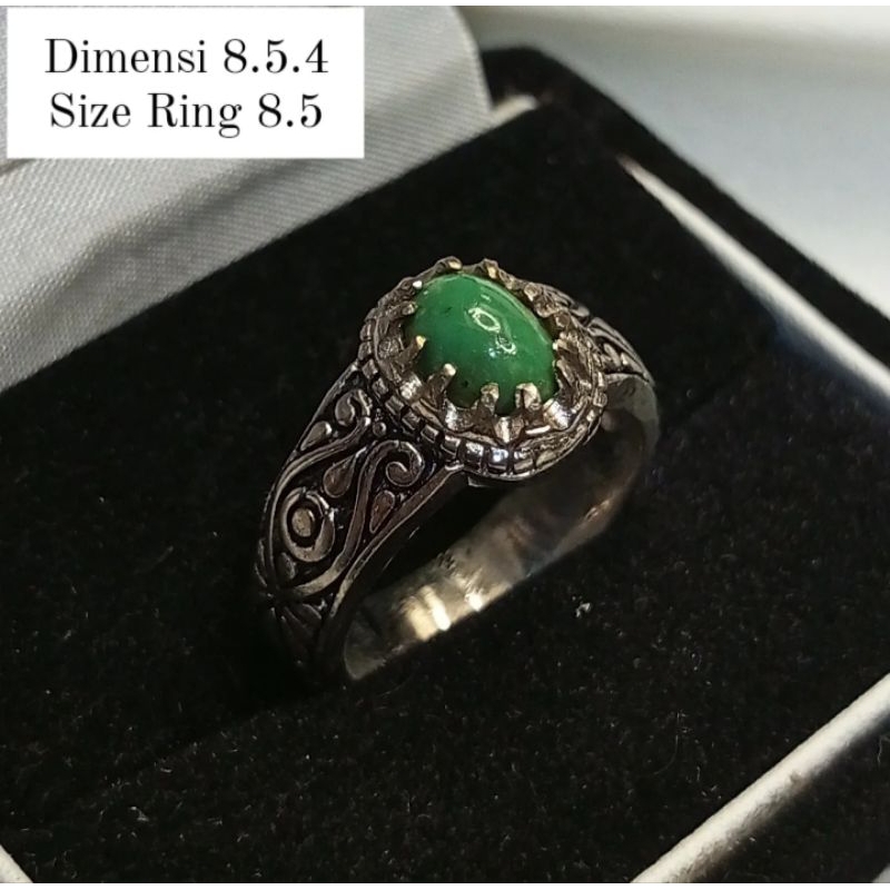 Cincin Pirus Persia Minion Hijau Tua Lawas Antik