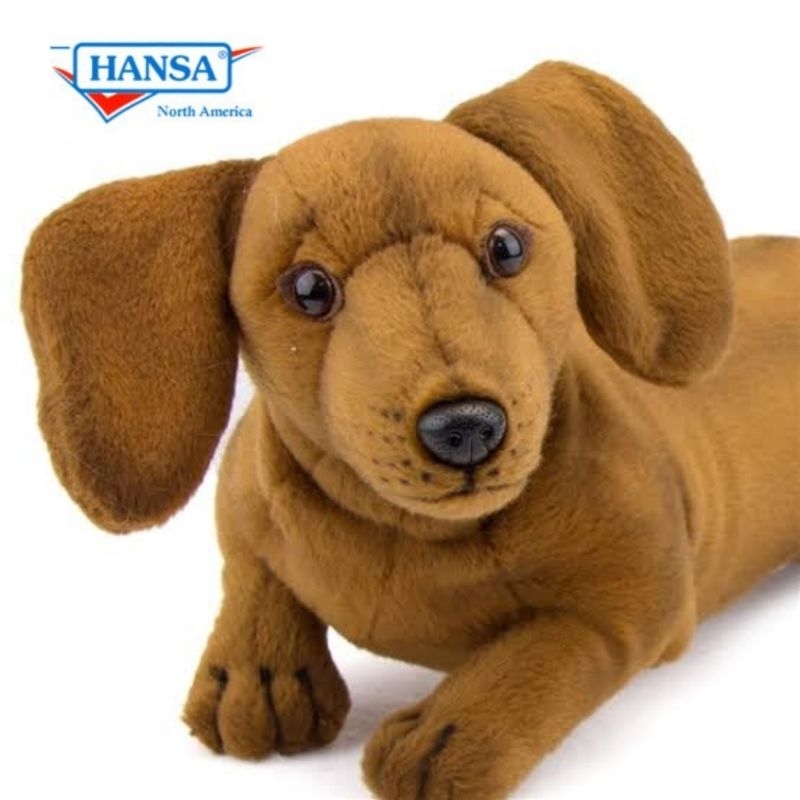 Boneka Anjing Dachshund HANSA Doggy Dog Plush Toy stuffed Toys Mini Pom CREATION Doggy Puppy Realist