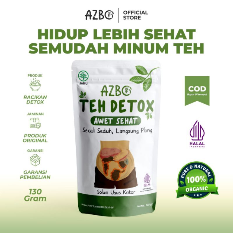 

(READY STOCK) AZBO TEH DETOX AWET SEHAT isi 130g//TEH DETOX//PEMBERSIH USUS//LAMBUNG//PELANCAR PENCERNAAN//TEH DIET
