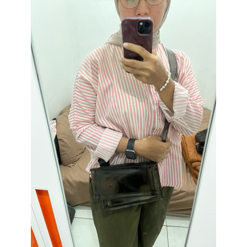 Tas Selempang Hitam transparan Wanita