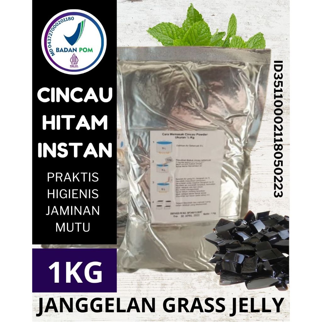 

TERMURAH..!! Cincau Hitam Instan Grass Jelly Powder Malang Kemasan Aluminium Foil 1 Kg