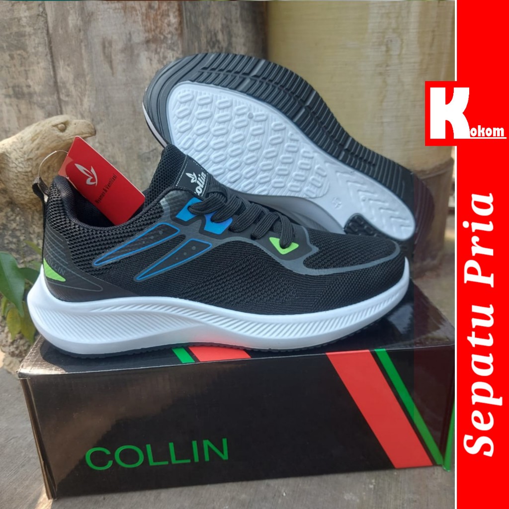 Sepatu Pria CKS 8015 - Sepatu Olahraga Outdoor - Sepatu Lari Warna Abu Hitam