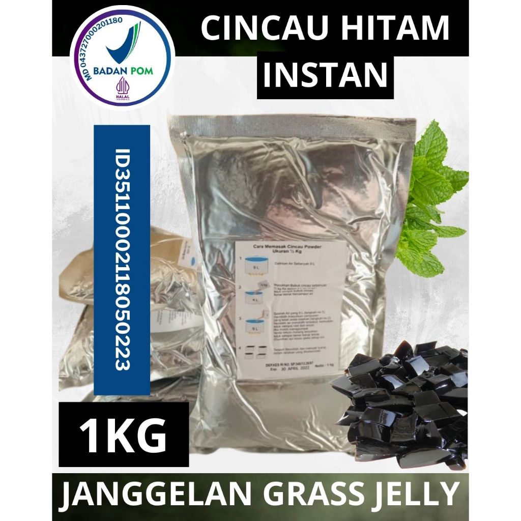 

PROMO Bubuk Cincau Hitam Instan Malang / Janggelan Grass Jelly Powder Kemasan Aluminium Foil 1 Kg
