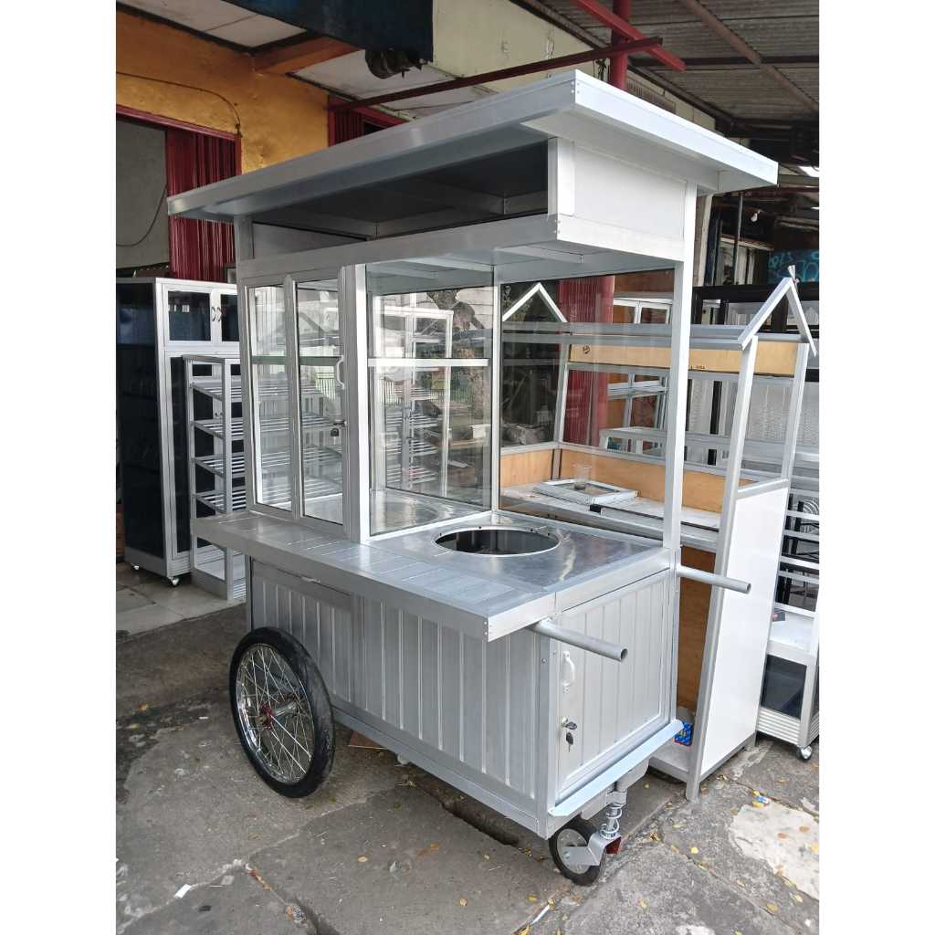 Gerobak Bubur Ayam Silver Roda Motor ( FREE Onkir Khusus Jabodetabek )