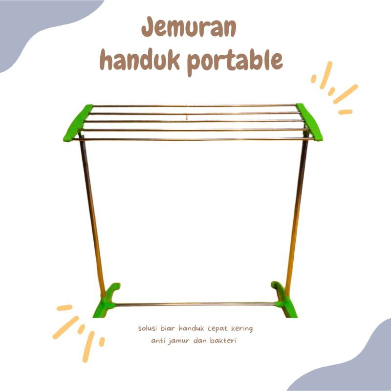 JEMURAN HANDUK PORTABLE/RAK JEMURAN HANDUK STAINLESS
