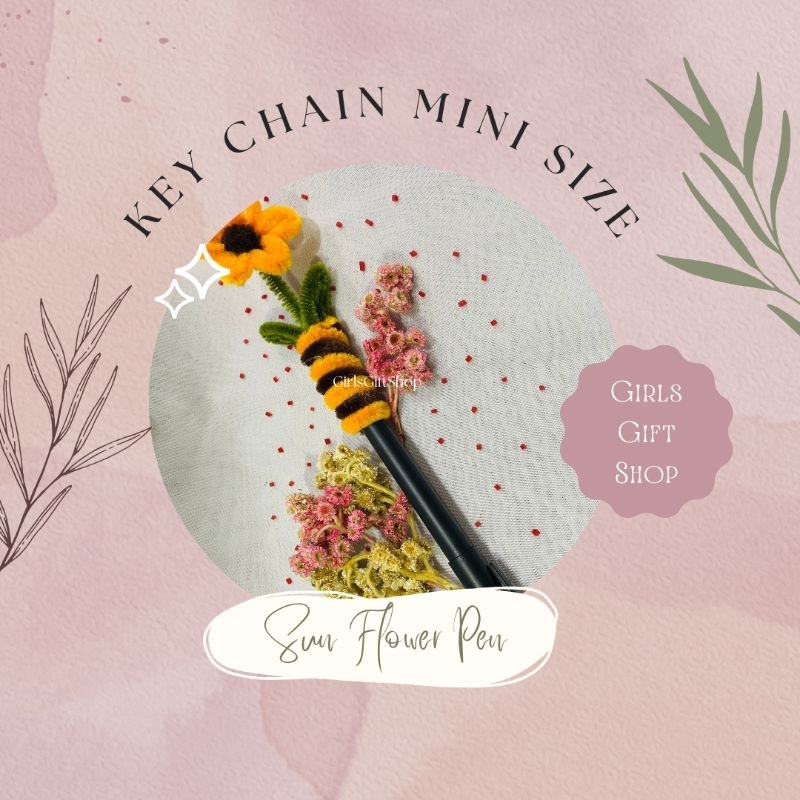 

Hiasan Pulpen Kawat Bulu Sun Flower Pen