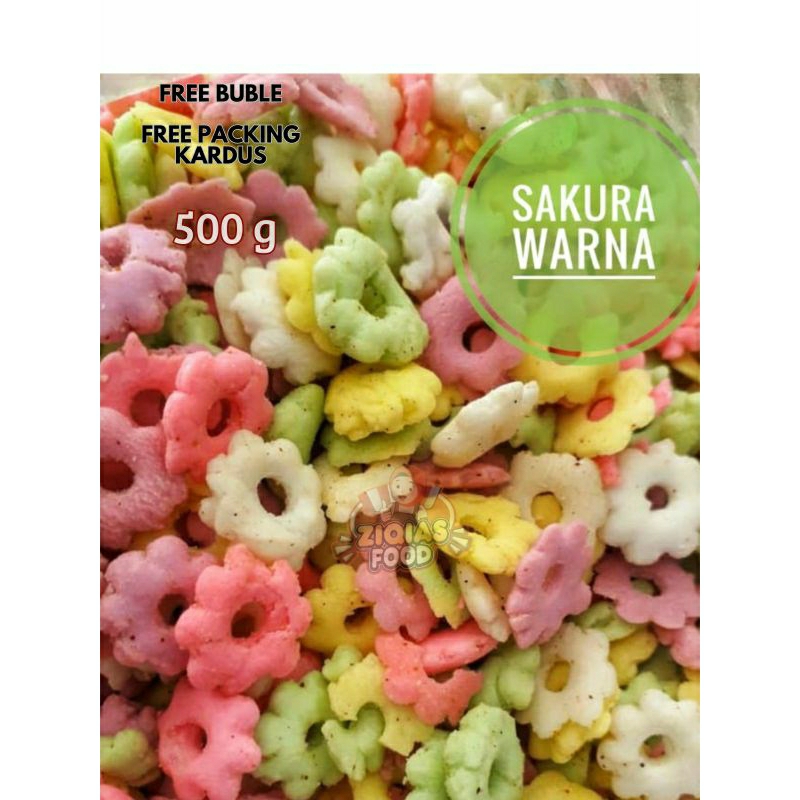 

{ 500 g } kemasan 500g snack kiloan sakura riri / sakura ajisan / sakura warna