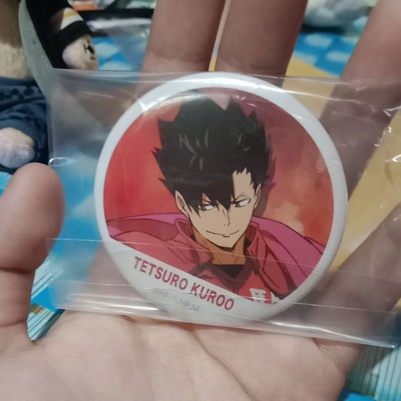 official merch haikyuu kuroo tetsurou, can badge kuroo haikyuu