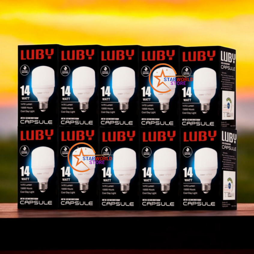 Paket 10 Pcs LUBY Capsule Lampu Bohlam LED 14 Watt / Paket Hemat 10 Pcs Lampu LED LUBY Capsule 14W