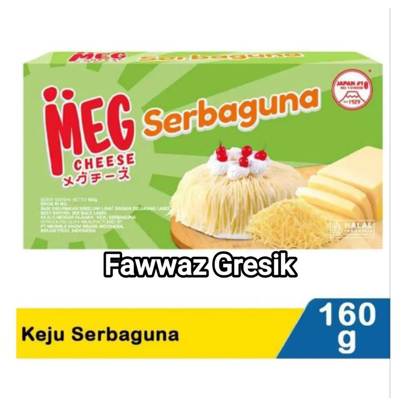 

Keju Meg Serbaguna 160gr / Meg Keju Serbaguna 160 gram Halal / Keju Meg Cheddar Olahan 160 gr