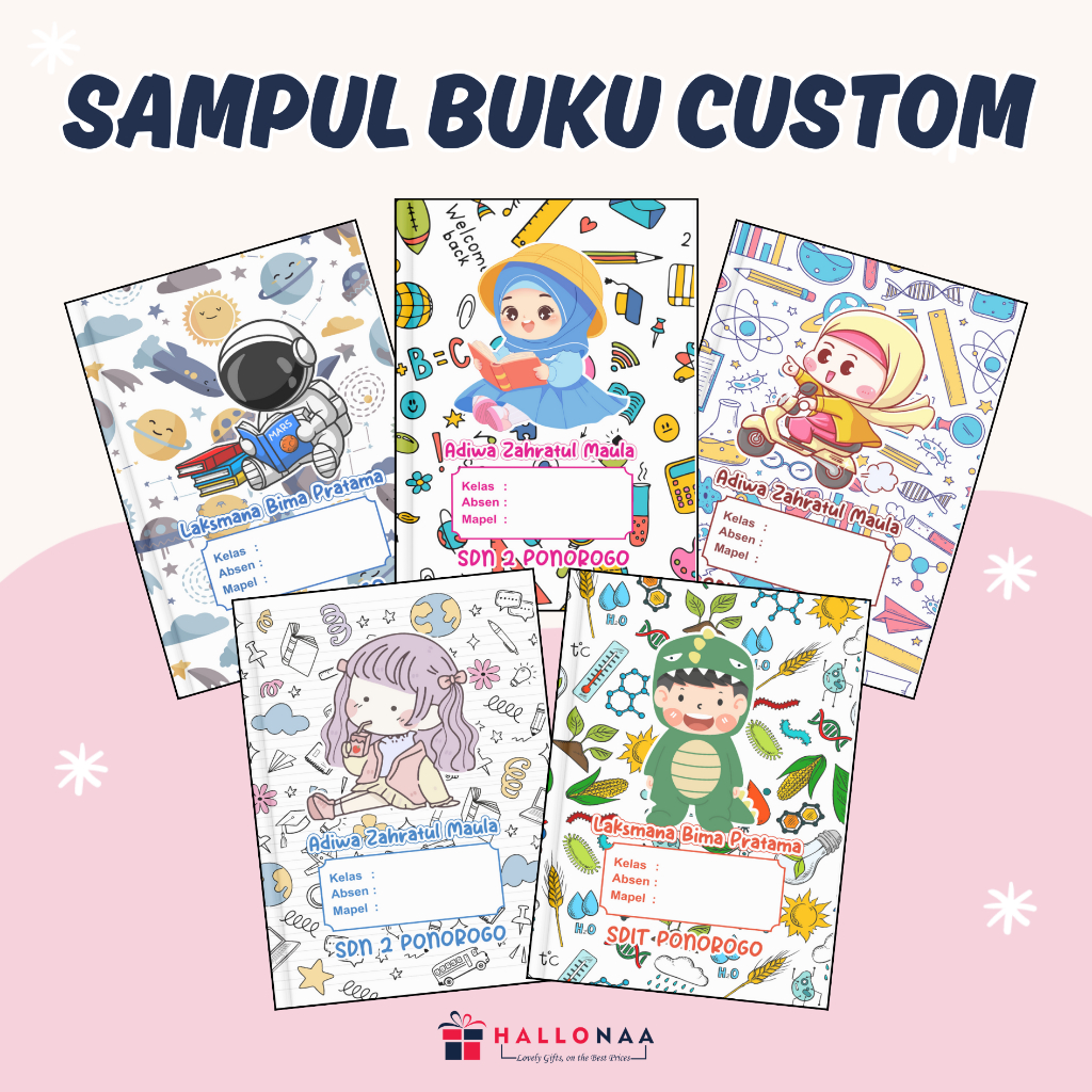 

SAMPUL BUKU CUSTOM NAMA ISI 10 PCS | SAMPUL BUKU SIDU & BIGBOSS